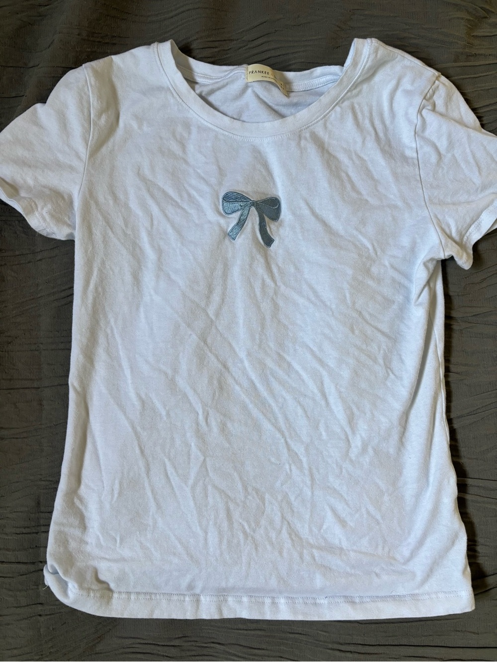 Baby Blue Short Sleeve Tee with Blue Bow